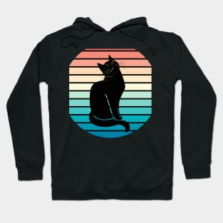 Black cat watching sunset Hoodie